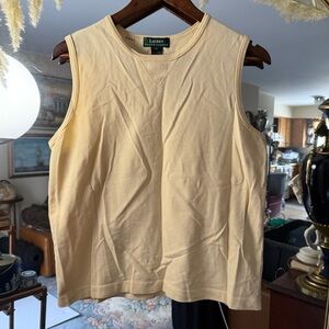 Lauren Ralph Lauren Women’s Basic Buttercream Yellow Tank Top 100% Cotton